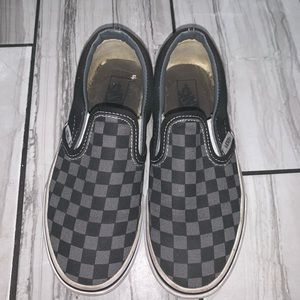 Black & Grey Checkered Slip On Vans